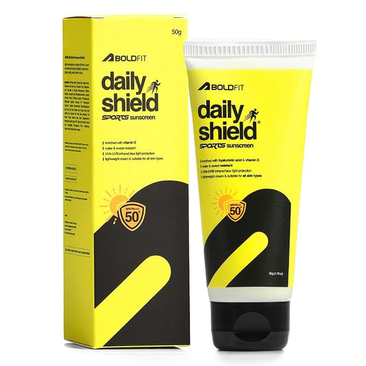 Boldfit Sports Sunscreen SPF50 PA+++, Broad Spectrum UVA/UVB IR Blue Light Protection, Lightweight Non-Greasy Formula, Sweat-Resistant Sunscreen for Men & Women, All Skin Types, 50g
