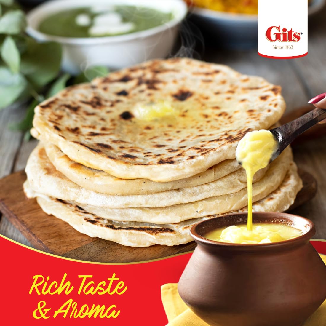 Gits Cow Ghee Jar| Aroma in every drop |Pure Veg, Pure Cow Ghee, Desi Ghee, No preservatives | Rich Taste & Aroma | Good source of Vitamin A, Delicious, Healthy & Nutritious | Good for Digestion, Heart, Skin and Hair | Homemade taste