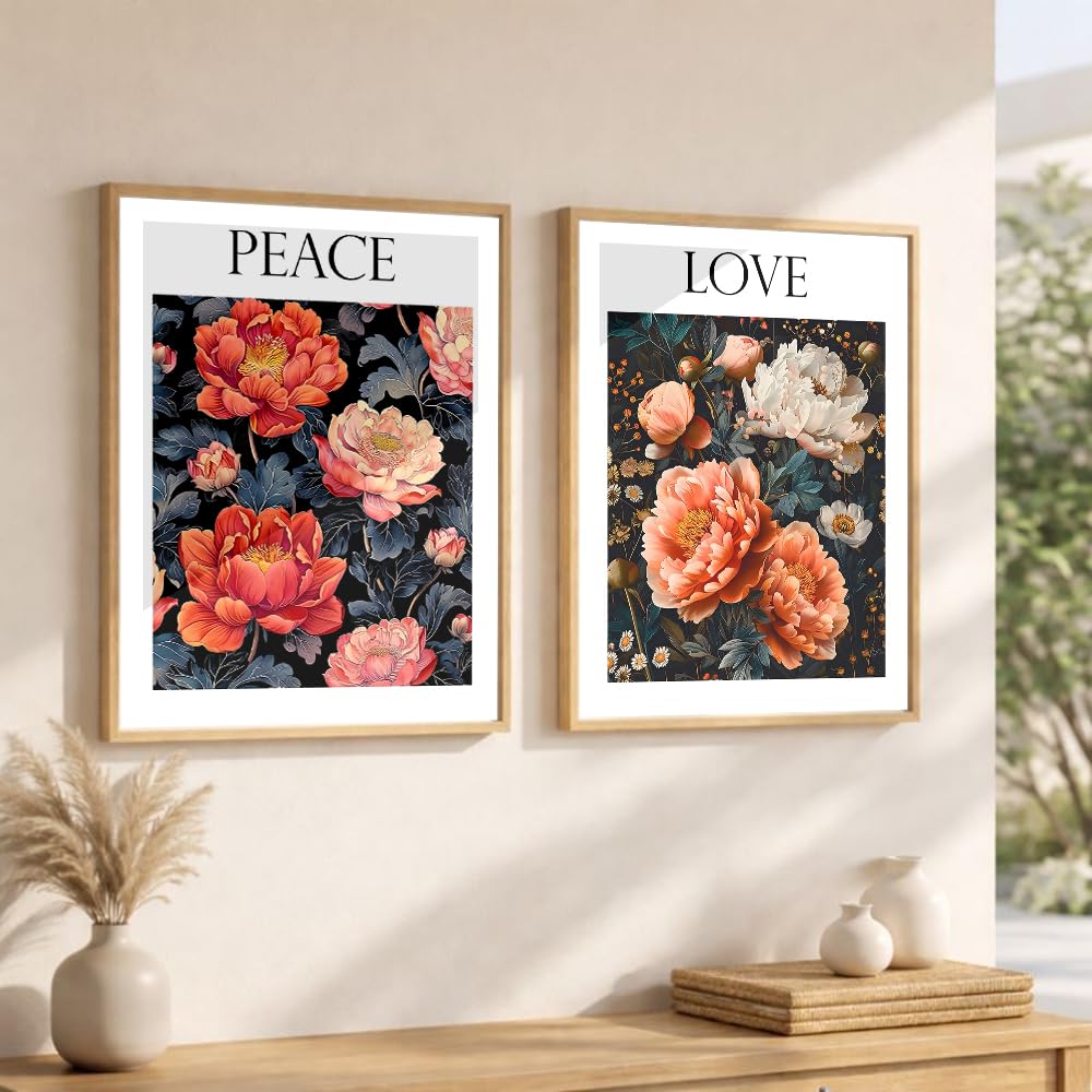 Set of 2 wall art paintings for living room & wall painting for bedroom wall decor - (10x13 Inch framed poster, Paintings for home decor)