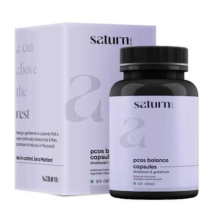 Saturn by GHC PCOS Balance Capsules - Ayurvedic Blend with Shatavari, Gokshura & 20 Herbs | Supports Women with Polycystic Ovary Syndrome