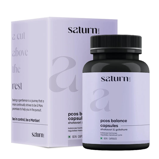 Saturn by GHC PCOS Balance Capsules - Ayurvedic Blend with Shatavari, Gokshura & 20 Herbs | Supports Women with Polycystic Ovary Syndrome