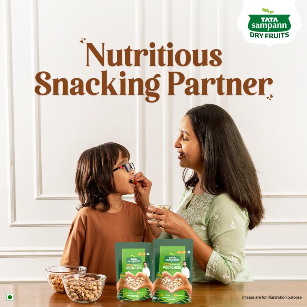 Tata Sampann Pistachios Roasted & Salted, Pista, 200g, Rich In Protein, Phosphorus, & Dietary Fibre, Premium Nuts & Dry Fruits, Crunchy & Delicious Healthy Snack