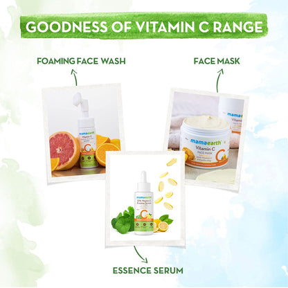 Mamaearth 10% Vitamin C Essence Serum with Vitamin C and Gotu Kola for Skin Illumination – 30 ml | Fights Free Radical Damage | Gives Even Skin Tone