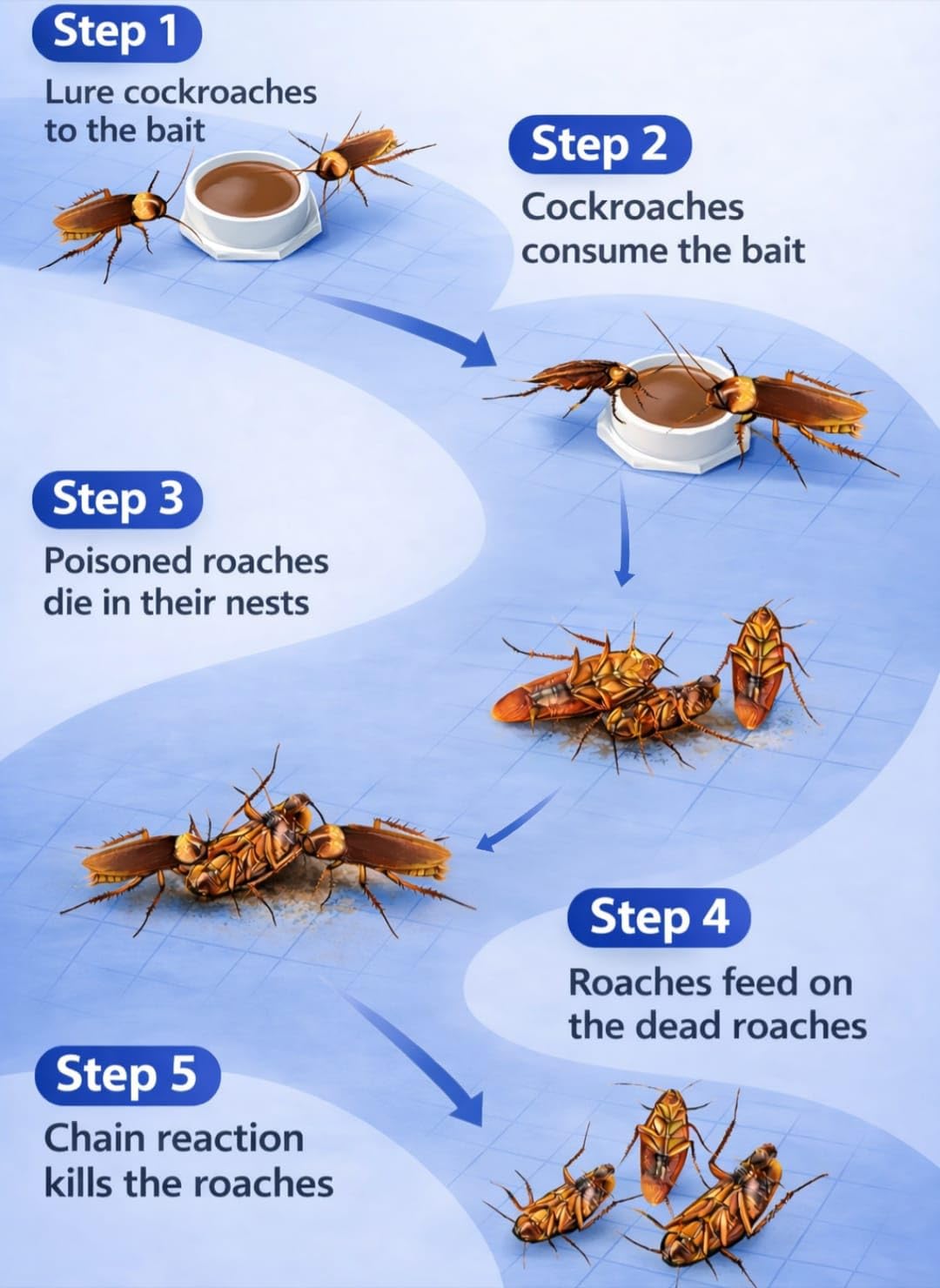 Natural Cockroach Repellent Bait (8 Traps) | Eco-Friendly Anti-Roach Gel Traps for Kitchen, Bathroom & Cabinets | Non-Toxic Indoor & Outdoor Cockroach Control | Odorless Pest Repellent