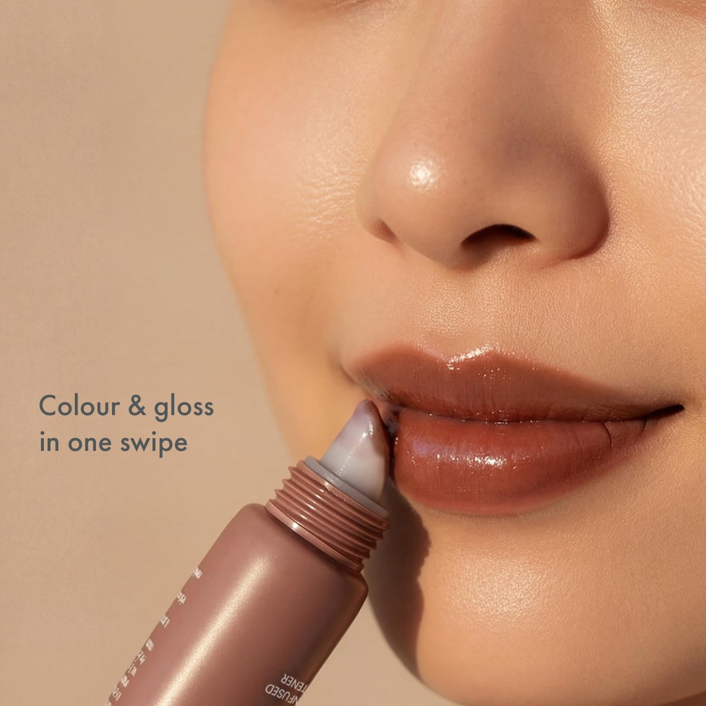 Salm Skin Lip Glaze Savanna Truffle (10gm) | Repairs Dry & Chapped Lips | Peptide Infused Lip Softener | Brown tint with Sheen | Korean Lip Balm