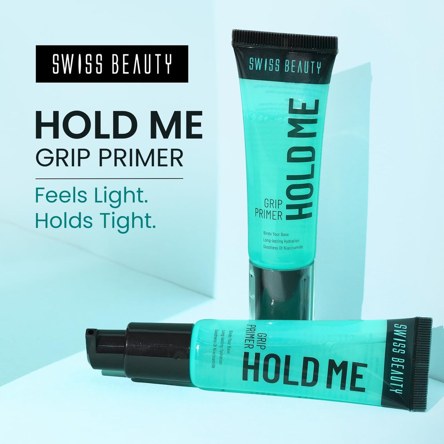 Swiss Beauty Hold Me Grip Primer | Hydrating | Grippy Gel Formula | Sweat-Resistant & Humidity-Proof | Enriched with Niacinamide & Centella | Long-Lasting Base | 24ml