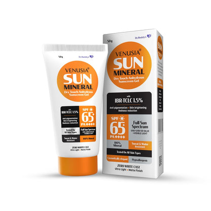 Dr. Reddy's Venusia Mineral Sunscreen SPF 65 | Full Spectrum Protection - UVA, UVB, Blue Light, Visible Light | Dermatologist Recommended | For Anti-pigmentation | Sun Damage Repair | Suitable for All Skin Types | 50g
