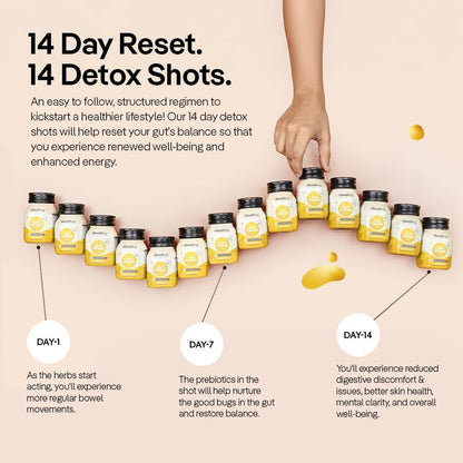 The Good Bug Gut Cleanse - 14 Prebiotic Colon Detox Shots | Improves Probiotic Activity, Gut Health & Digestion | Tackles Bloating, Gas & Constipation