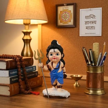 Bal Shiva Idol for Home Decor | Mahadev Murti, Shiv Ji Statue with Trishul for Puja Room, Temple Decoration, Spiritual Gift & Mahashivratri Decor