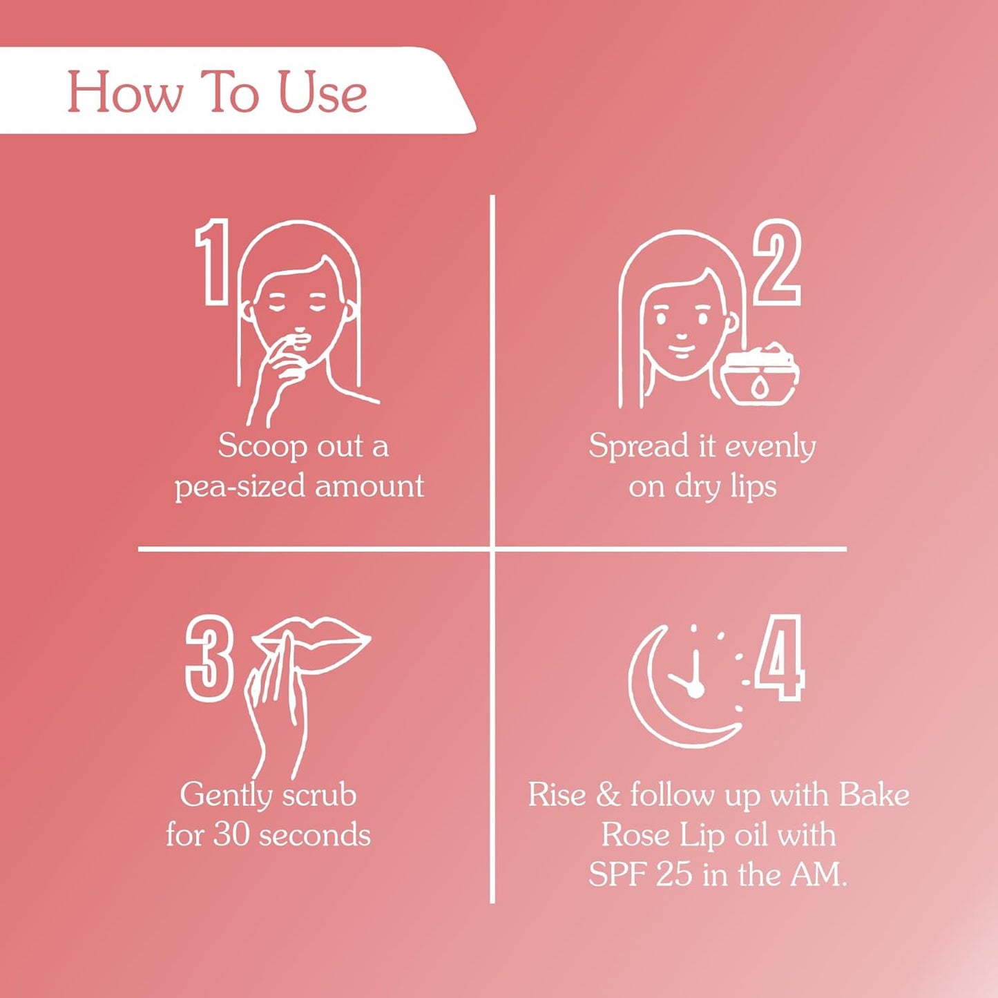 BAKE Vitamin C Lip Scrub | Lip Lightening Scrub for Dark Lips Exfoliation | For Hyperpigmented Lips, Dehydrated Lips, Flaky Lips & Chapped Lips | For Men & Women | 25g