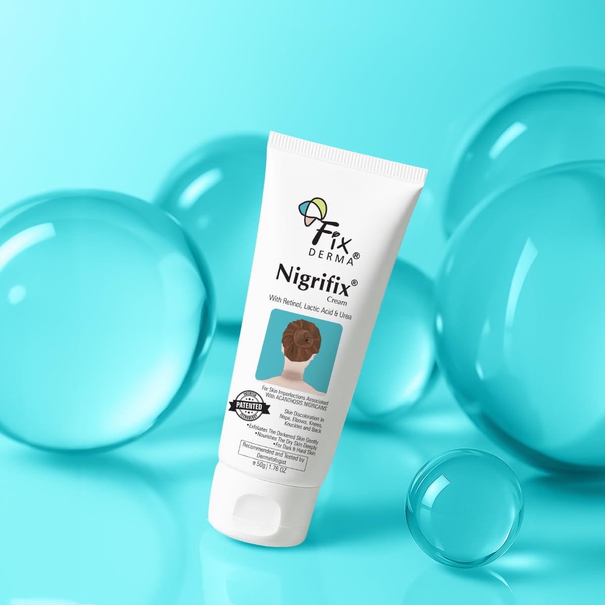 Fixderma Nigrifix Cream for Acanthosis Nigricans with Lactic Acid | Dermatologist Tested Retinol Cream | For Dark Body Parts like Neck, Ankles, Knuckles, Armpits, Thighs & Elbows | Exfoliant - 50g