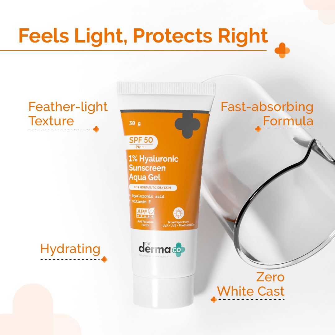 Sunscreen gel tube with packaging details on a white background