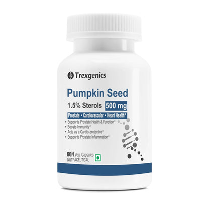 Trexgenics PUMPKIN SEED EXTRACT 500 mg Prostate, BPH, Urinary Tract Health Support (60 Veg Capsules) (Pack of 1)