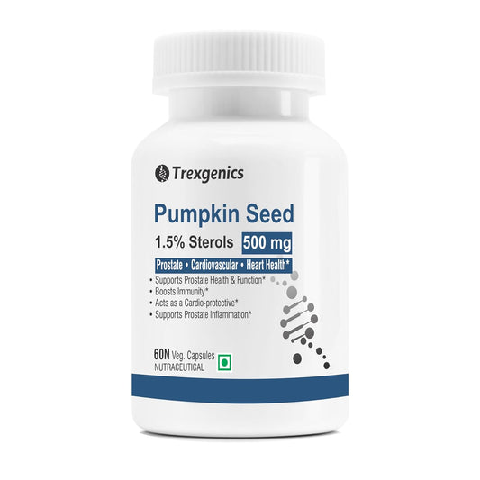 Trexgenics PUMPKIN SEED EXTRACT 500 mg Prostate, BPH, Urinary Tract Health Support (60 Veg Capsules) (Pack of 1)