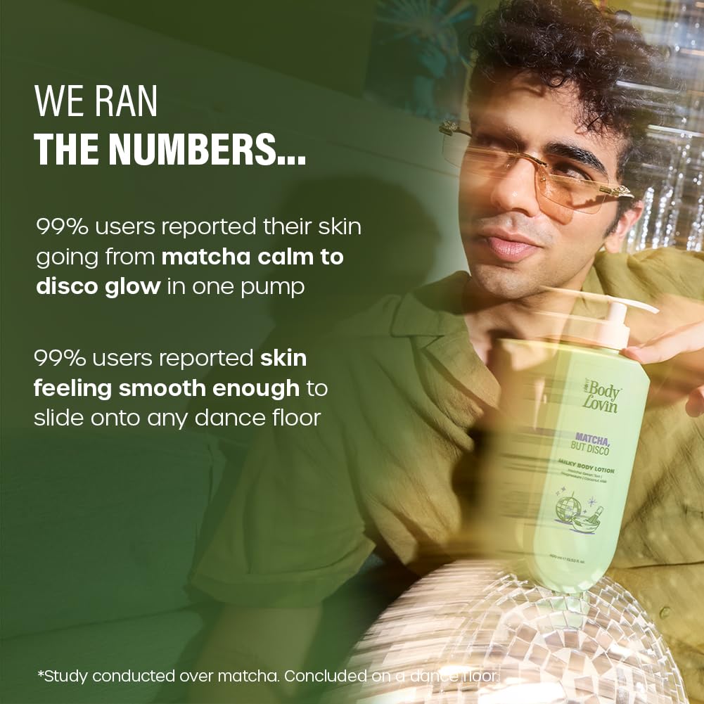 Plum BodyLovin’ Matcha, But Disco Milky Body Lotion | Calming & Smoothening Body Lotion | Lightweight Milky Hydration | Matcha Green Tea, Magnesium & Coconut Milk | Lactonic Matcha Fragrance | 400 ml