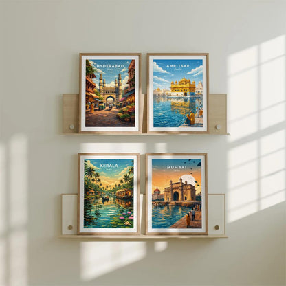 Set of 4 Cityscape Wall Painting for Bedroom & Paintings for Living Room Wall Decor - (10.5X13.5 Inch, Wall Art Paintings)