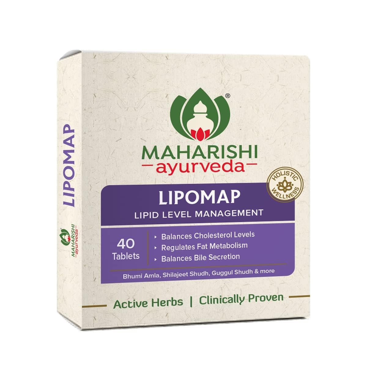 Zephivo Maharishi Ayurveda Lipomap | Ayurvedic Medicine for Cholesterol Management| Highly Effective Herbs | Assists in managing daily stress | 40 Tablets
