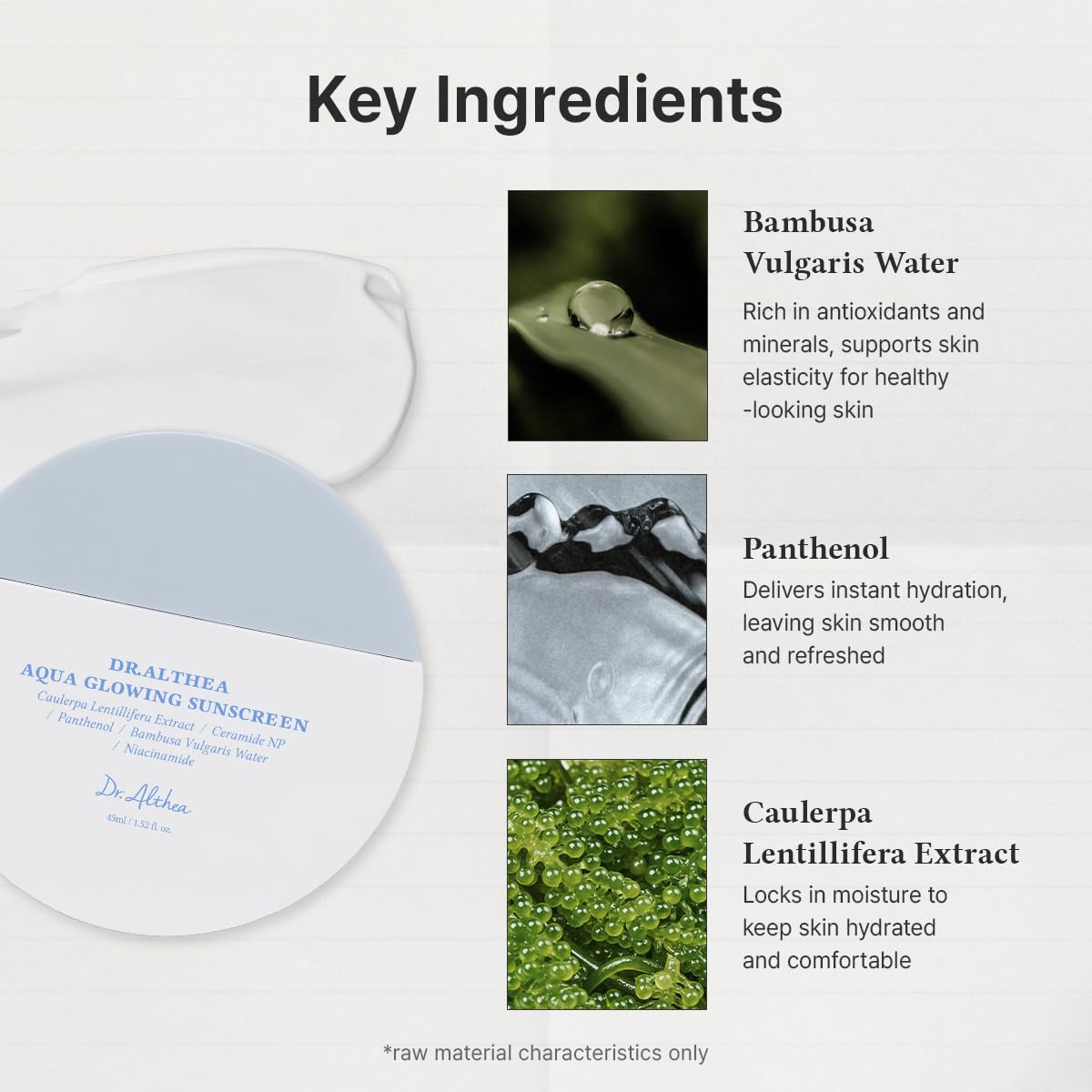 Product packaging with key ingredients listed on a white background