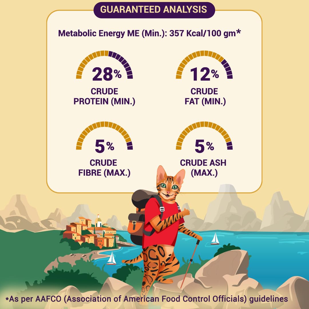 Purrfeto Adult Dry Cat Food | Chicken & Salmon | 1.2 kg |40% Reduction in Urinary Track Diseases |Anti Hairball Formula |Healthy Skin & Coat |Improves Digestive Health
