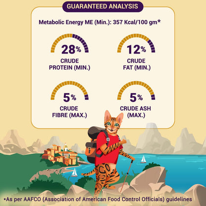 Purrfeto Adult Dry Cat Food | Chicken & Salmon | 1.2 kg |40% Reduction in Urinary Track Diseases |Anti Hairball Formula |Healthy Skin & Coat |Improves Digestive Health
