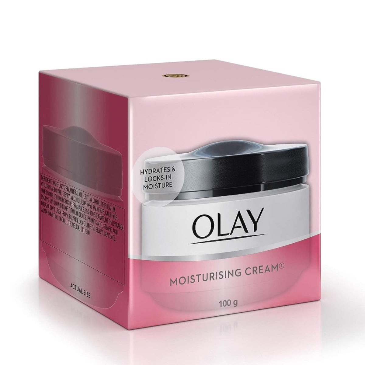 Olay moisturizing cream packaging on a white background