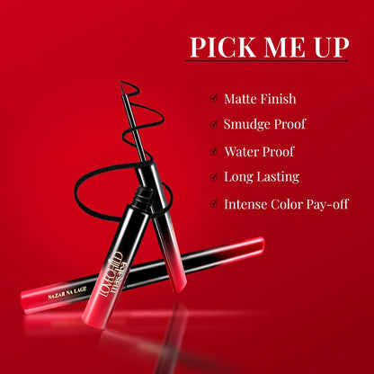 LoveChild Masaba Liquid Eyeliner (Black), Waterproof Smudge-Proof Eyeliner with HD Gloss Finish, Quick Drying Eye Liner and Long Lasting Eye Makeup for Comfortable Wear, 3ml