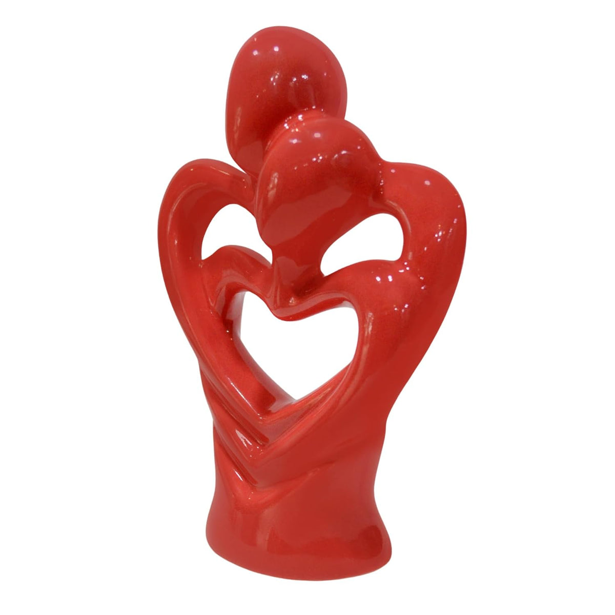 Hugging Couple Sculptures Showpiece, Ceramic Heart Shape Romantic Couple Statue, Home Decoration Items Showpiece for Gift Living Room House Warming Anniversary Birthday Office & Home Decor