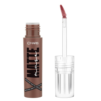 MARS Matte Muse Mousse Lipstick (3ml) (04-TREND SETTER) with Doe-Foot Applicator | Highly Pigmented | Smooth Texture | Hydrating Formula | Blurry Lips Effect