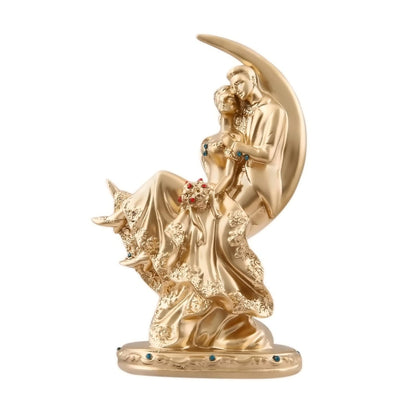 Romantic Moon Couple showpiece/Couple Statue Gifts for Wedding|| Couple Idol for Home Decor || Couple Gifts for Lovers|| Wedding Gift Item || Couple showpiece for Home Decor(Silver)