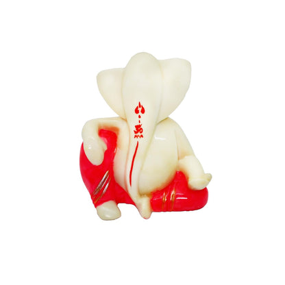 Ganesh Murti for Home & Office Decor, Ganesha Hand Crafted Best Car Dashboard Room Decoration Item (Sund Ganesha Red)