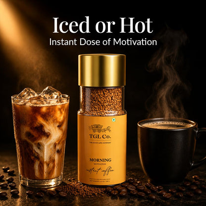 TGL Co. Morning Motivation Instant Coffee Powder (100g) 100% Arabica Coffee Beans | Rich & Aromatic Antioxidant-Rich Boosts Energy & Focus | Perfect for Hot & Cold Coffee