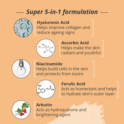 Nirvasa 20% Vitamin C Face Serum (30ml) | With Hyaluronic Acid & Niacinamide | Brightens Skin, Reduces Dark Spots & Pigmentation | UV Protection, Lightweight & Non-Irritating Formula