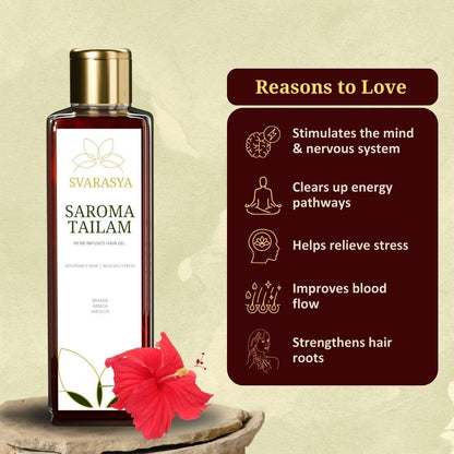 Svarasya Saroma Tailam Herbs Infused Ayurvedic Hair Oil (Paraben and Mineral Oil Free) With Natural Ingredients (Oil, 100 ml)
