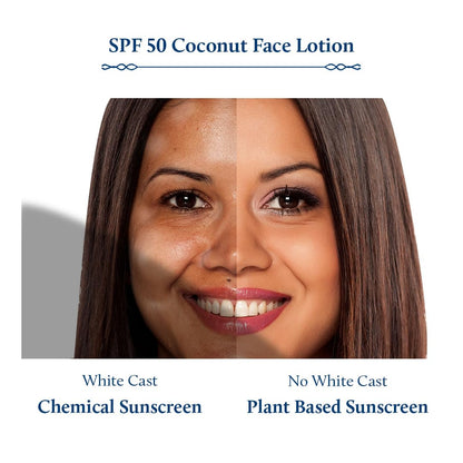 Blue Nectar Coconut Sunscreen SPF 50 Lotion for Normal Skin | No White Cast, Plant Based Sunscreen with Vitamin C for Skin Brightening (18 Herbs, 50ml)
