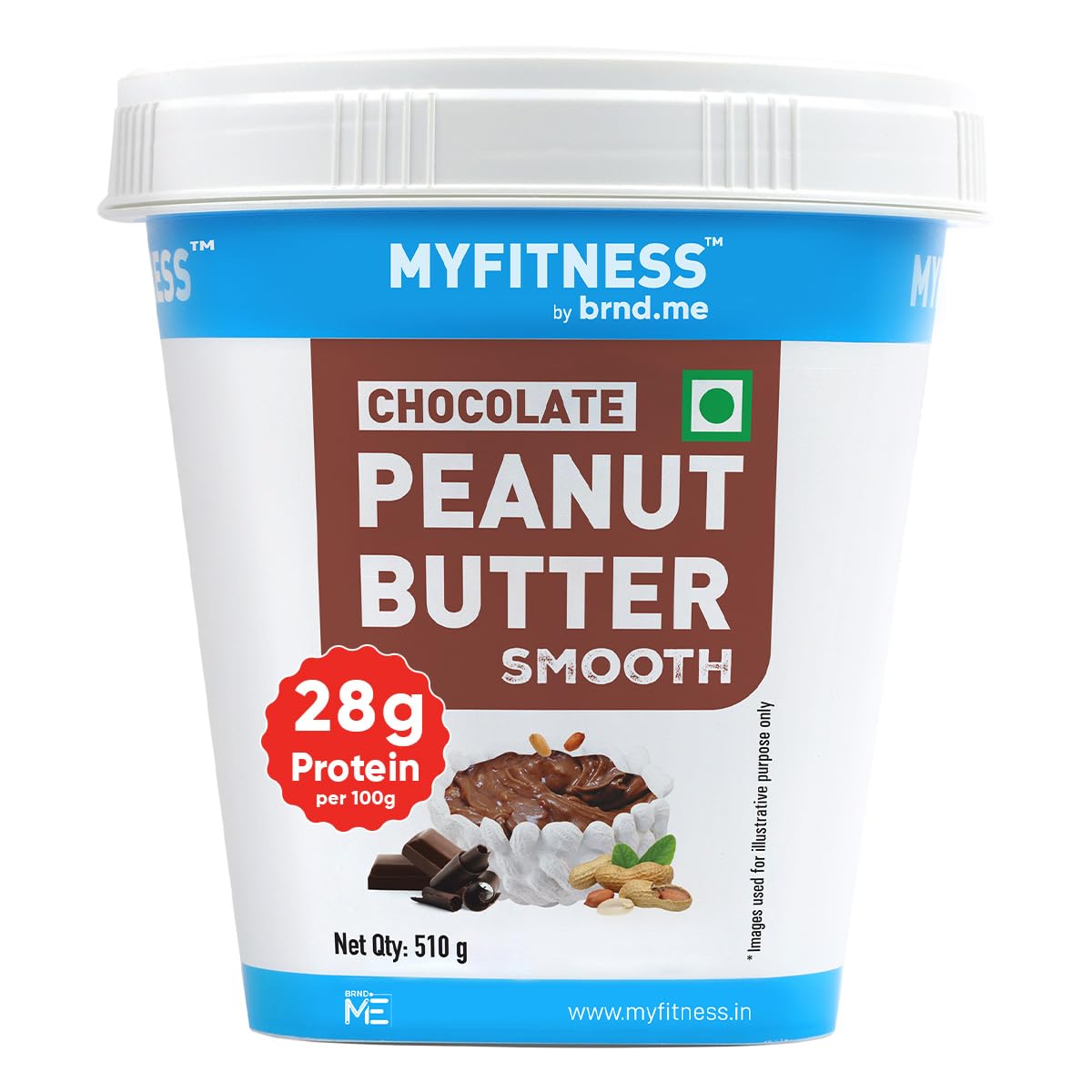 MYFITNESS Peanut Butter Chocolate Spread Smooth| 22g Protein & 6g Fiber | Healthier Nut Butter Spread for Breakfast, Snacks & Bread Treats | Cholesterol Free | Zero Trans Fat | Pure Roasted Nuts
