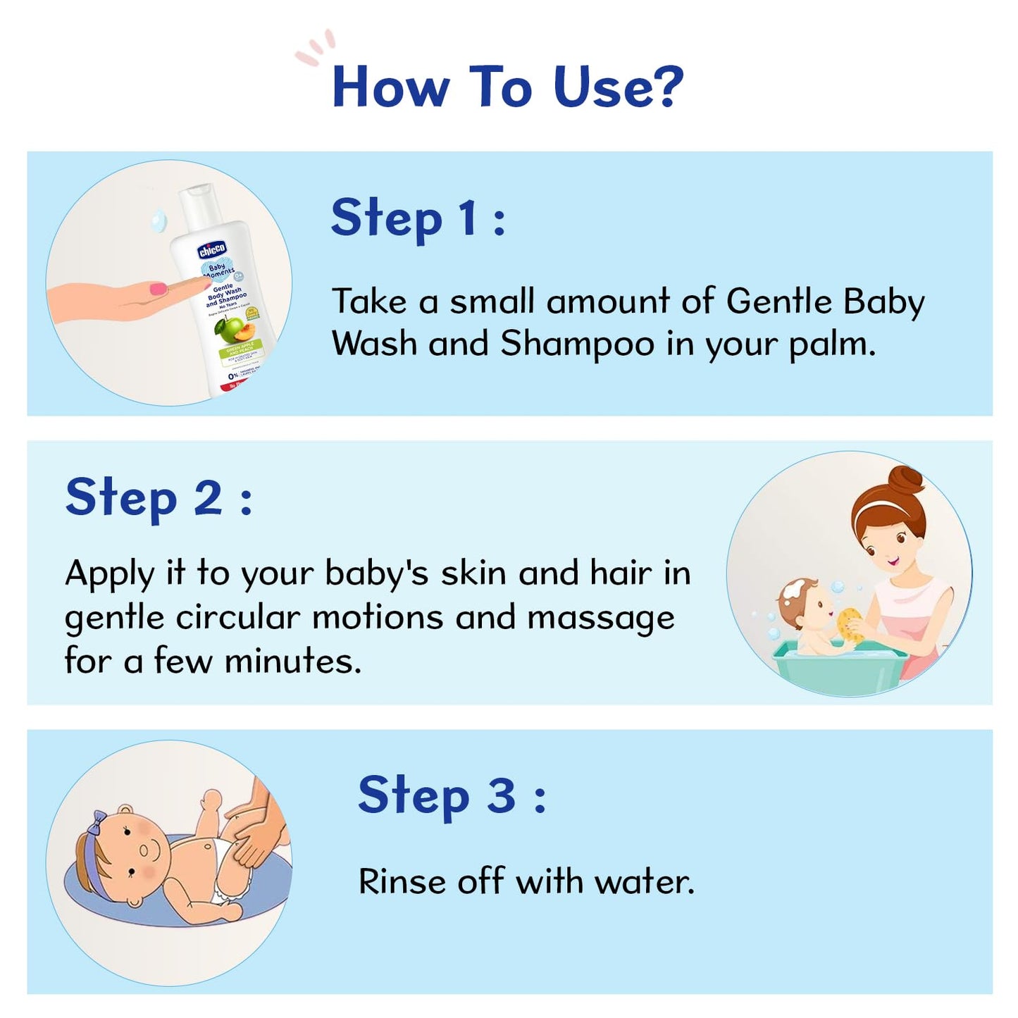 Chicco Baby Moments Gentle Bodywash & Shampoo with Green Apple & Peach, 100ml | Head-to-Toe | No Tears Formula | Hydrated Skin & Hair | Dermatologically Tested | Parabens & Phenoxyethanol Free