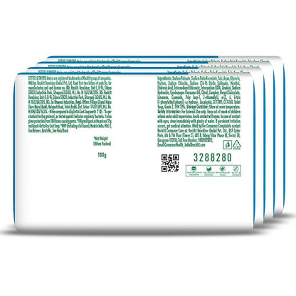Dettol Icy Cool Bathing Soap Bar With 3x intense cooling (400gm), 100gm - Pack of 4