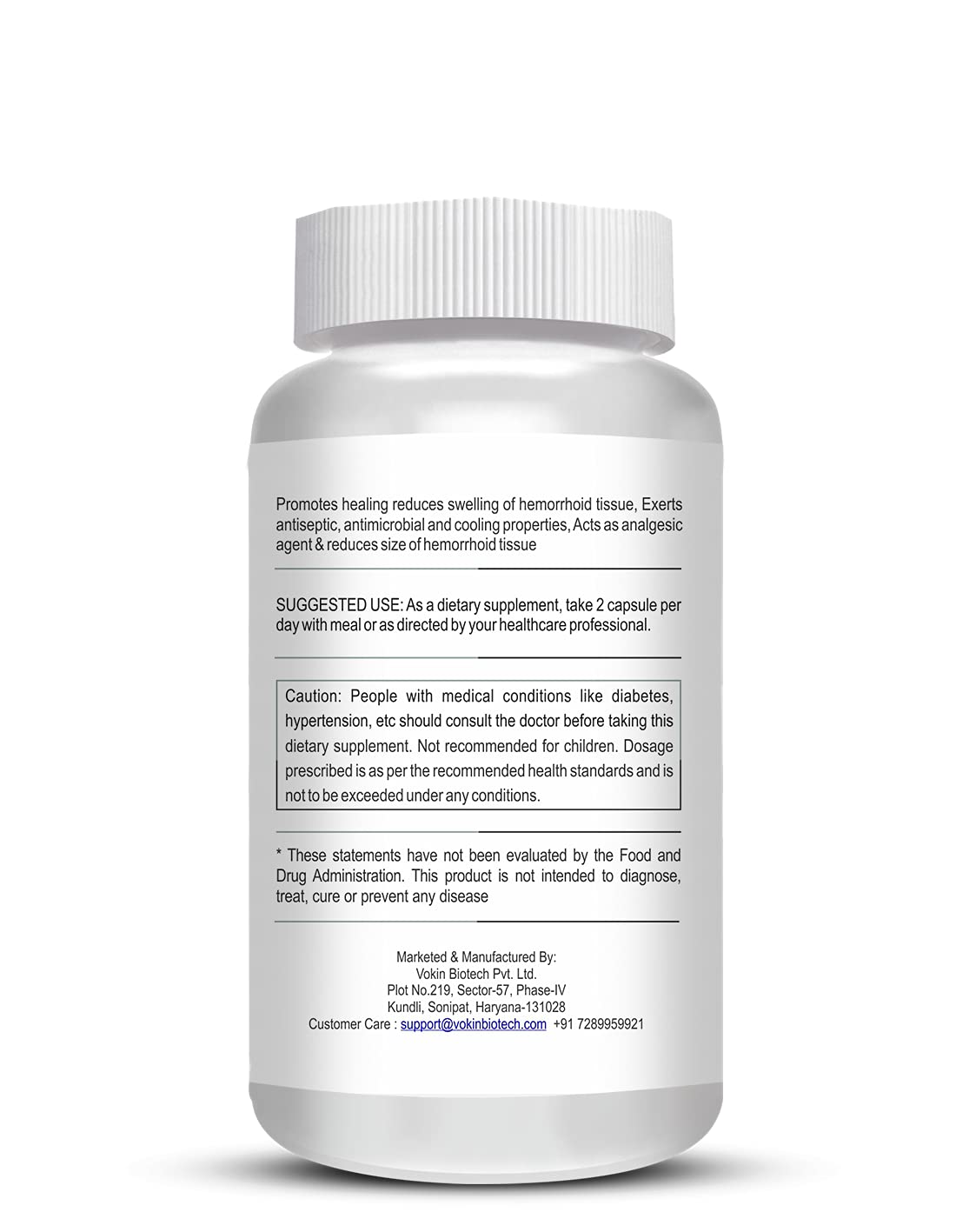 Supplement bottle with label on a white background