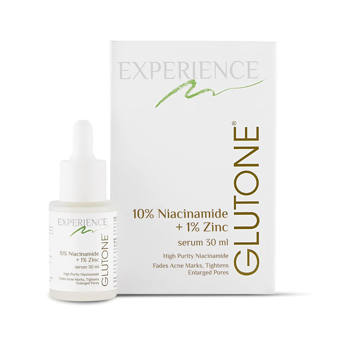 Glutone serum bottle and packaging on a white background