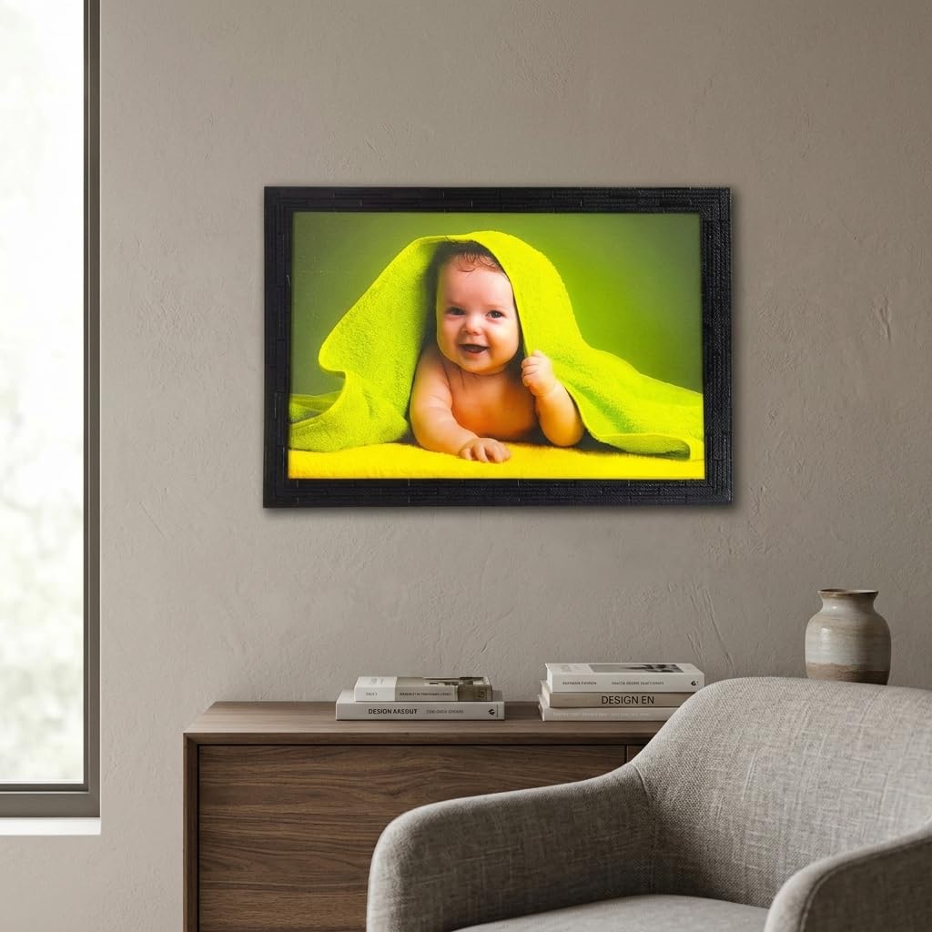 'Cute Baby' UV Art Painting (Synthetic Wood)| Ready to Hnag - (13.5 x 19.5 inch, Multicolor)