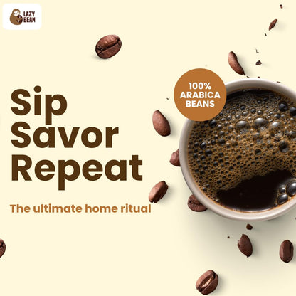 Lazy Bean Original Classic - Premium Instant Coffee Powder 50 g | Strong Black Coffee, Rich Aroma, Quick-Dissolving Granules | Ready in Seconds for Hot or Iced Brews at Home, Office, Travel