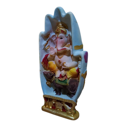 Ganesha Ganesh Ganpati Gajanan Statue Idol Murti Gift Item Decorative Showpiece Multicolor Polyresin Pack of 1 (B009)