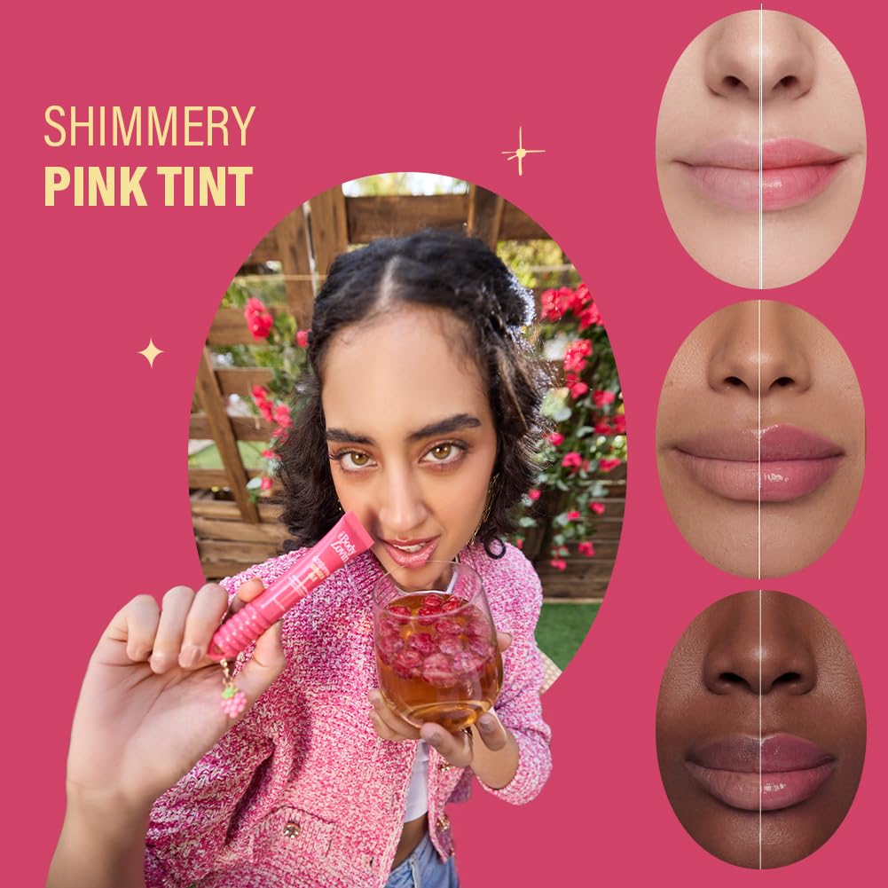 Plum BodyLovin’ Gossippin’ Ginger Ale Glassic Lip Balm | Coral Pink Shimmer Gloss Tint | Hydrating Lip Balm with Hazelnut Oil, Ceramides & Hyaluronic Acid | Moisturizes Dry & Chapped Lips | 10 g