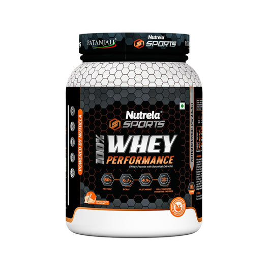 NUTRELA Sports Patanjali Premium 100% Whey Concentrate with Isolate Protein Powder | 80% Protein, 6.7g BCAA, 4.9g Glutamine |1kg