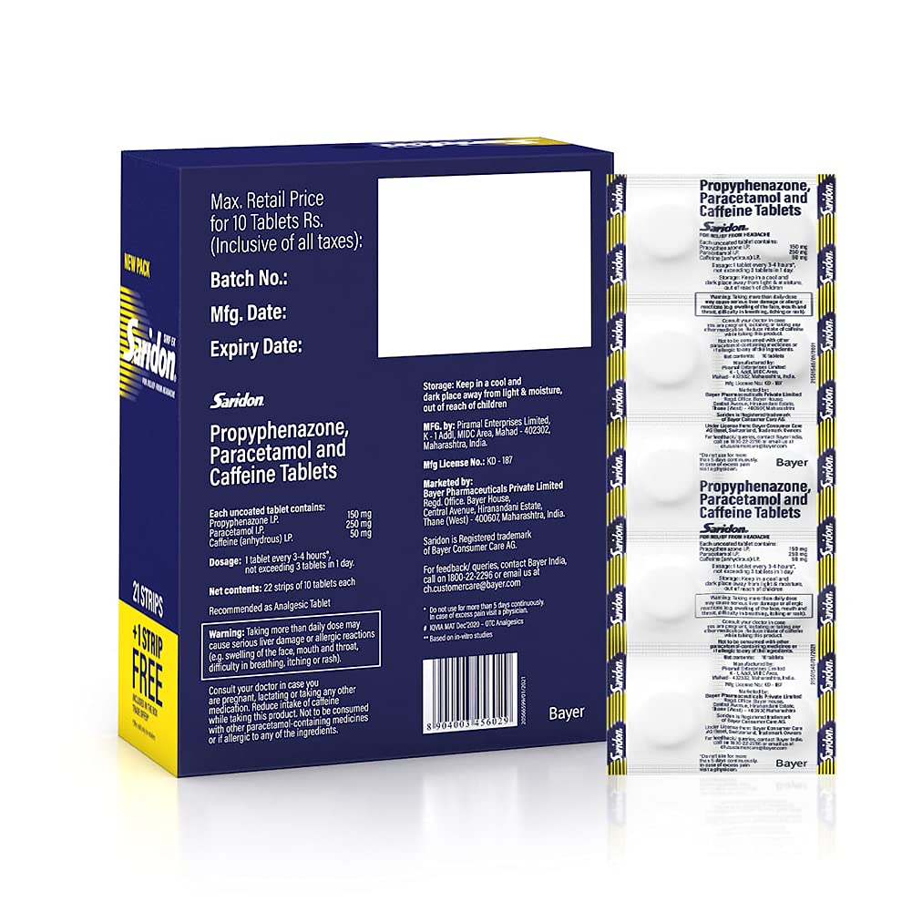 Quick Relief Tablets, Pack of 4 Strips of 10 Tablets, 40 Tablets, White