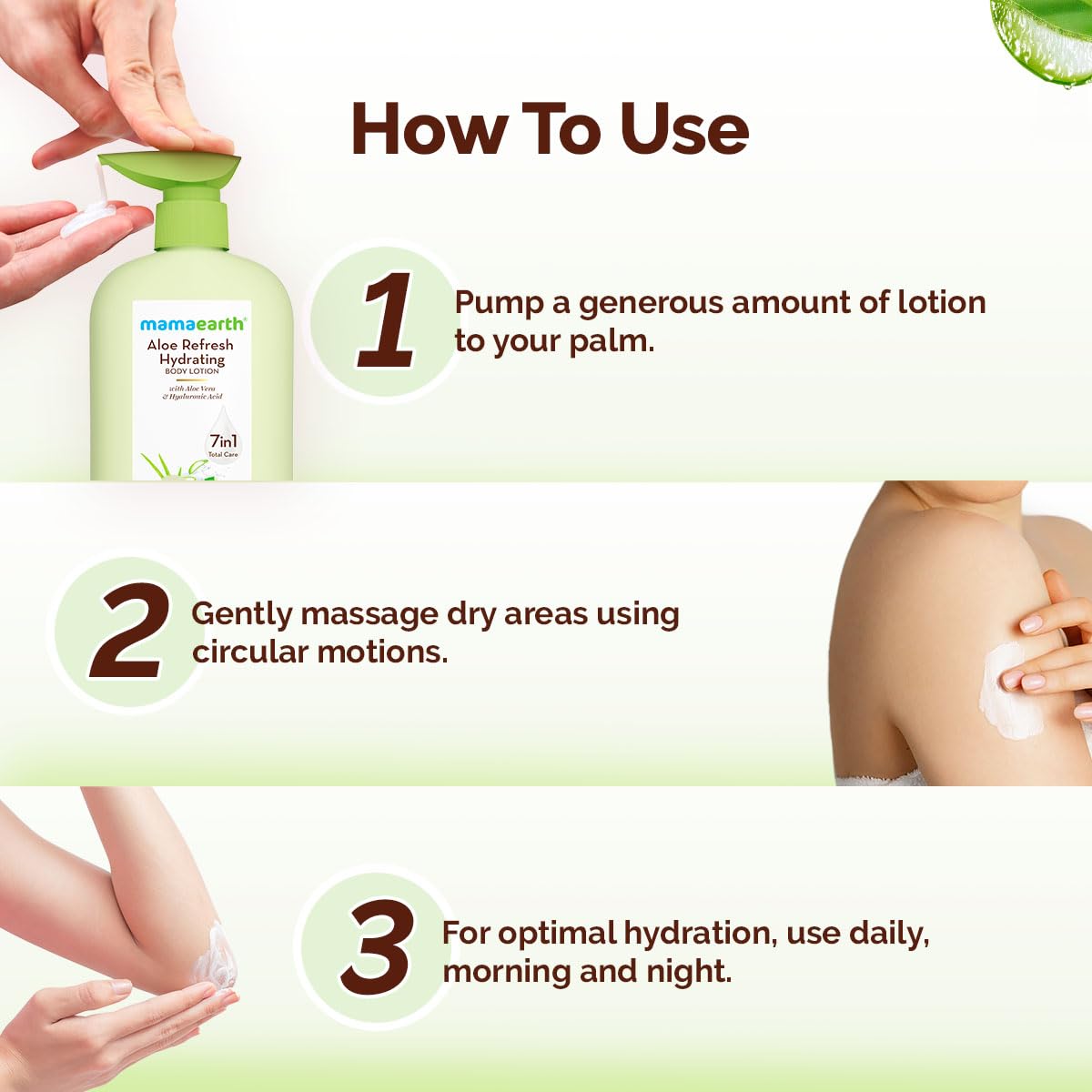 Mamaearth Aloe Refresh Hydrating Body Lotion with Aloe Vera & HA for Soft Soothed Skin 400ml | 48H Moisturization in Summer| 100% Natural Aloe Vera| Lightweight, Non-Sticky Smooth Skin| All Skin Types