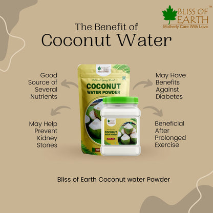 Bliss of Earth 200gm coconut water Powder natural Spray Dried Great for hydration instant mix