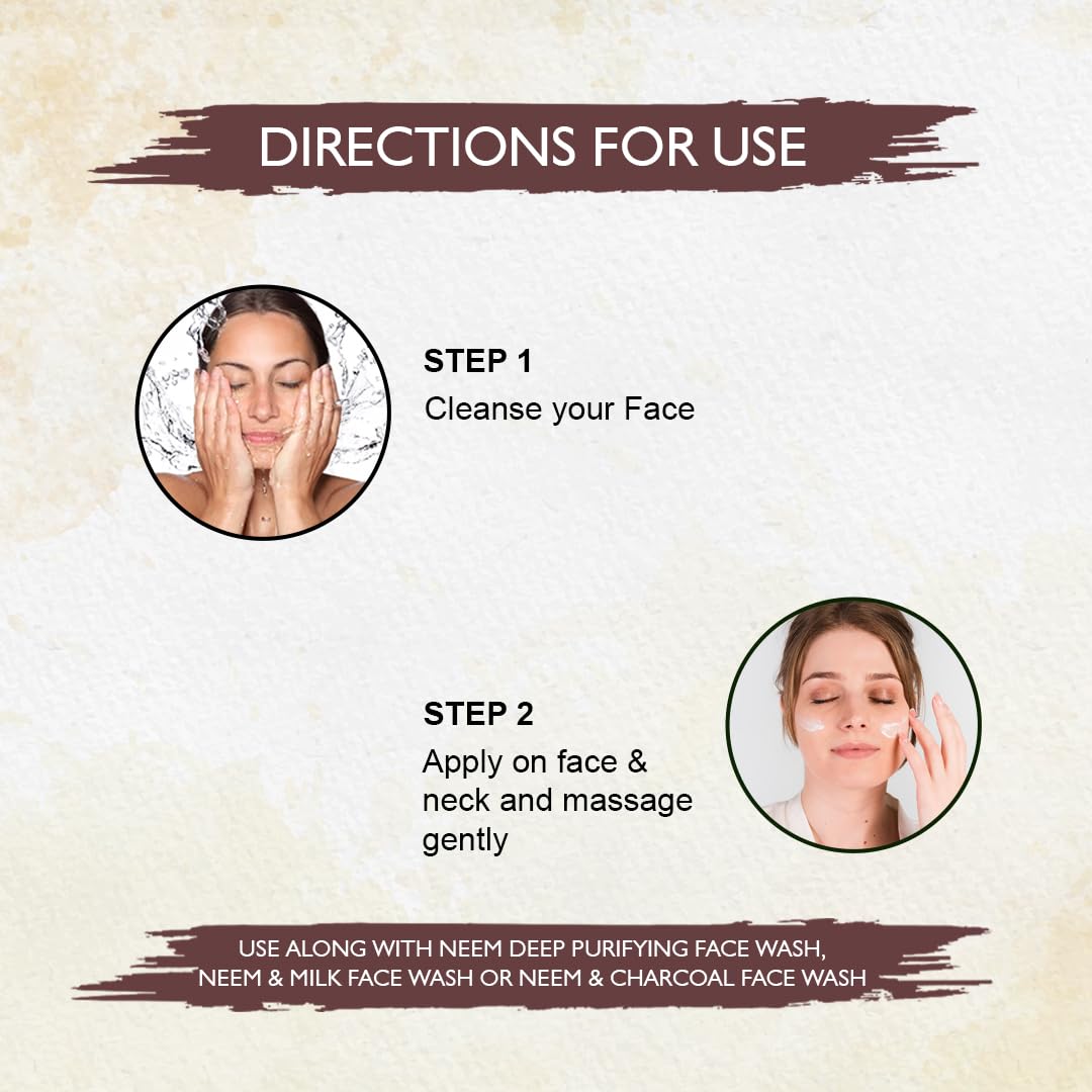 Neem Face Moisturizer | Hydrating & Nourishing Skin Cream for All Skin Types | Anti-Aging & Blemish Control with Neem Extract 100ml