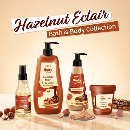 Plum Bodylovin' Hazelnut Eclair Body Wash | SLS-Free Creamy Body Wash | Hydrating Formula | Hazelnut & Vanilla Notes | Aloe-Infused Nourishing Body Cleanser For Soft & Smooth Skin | Decadent Hazelnut Chocolate Fragrance | 240ml