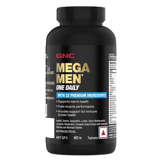 Zephivo GNC Mega Men One Daily Multivitamin | 60 Tablets | 32 Premium Ingredients | Promotes Men's Well-Being | Supports Muscle Function | Boosts Immunity | Improves Memory & Focus | Formulated In USA